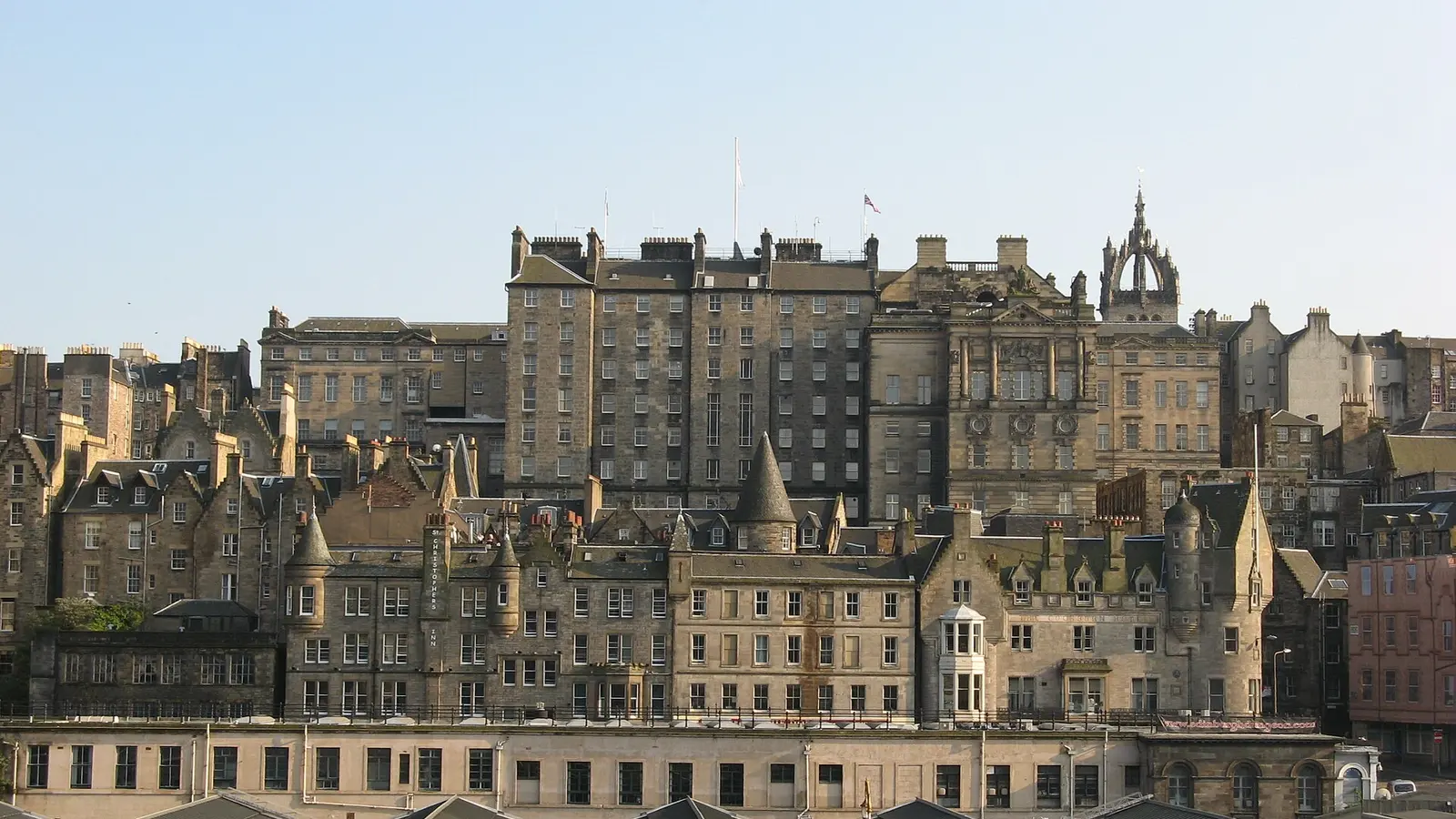 Edinburgh Old Town roofscape viewed across the city